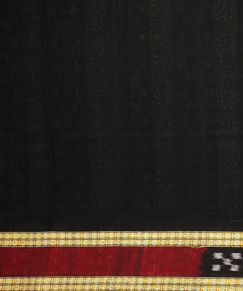 Yellow red black cotton handloom bomkai saree