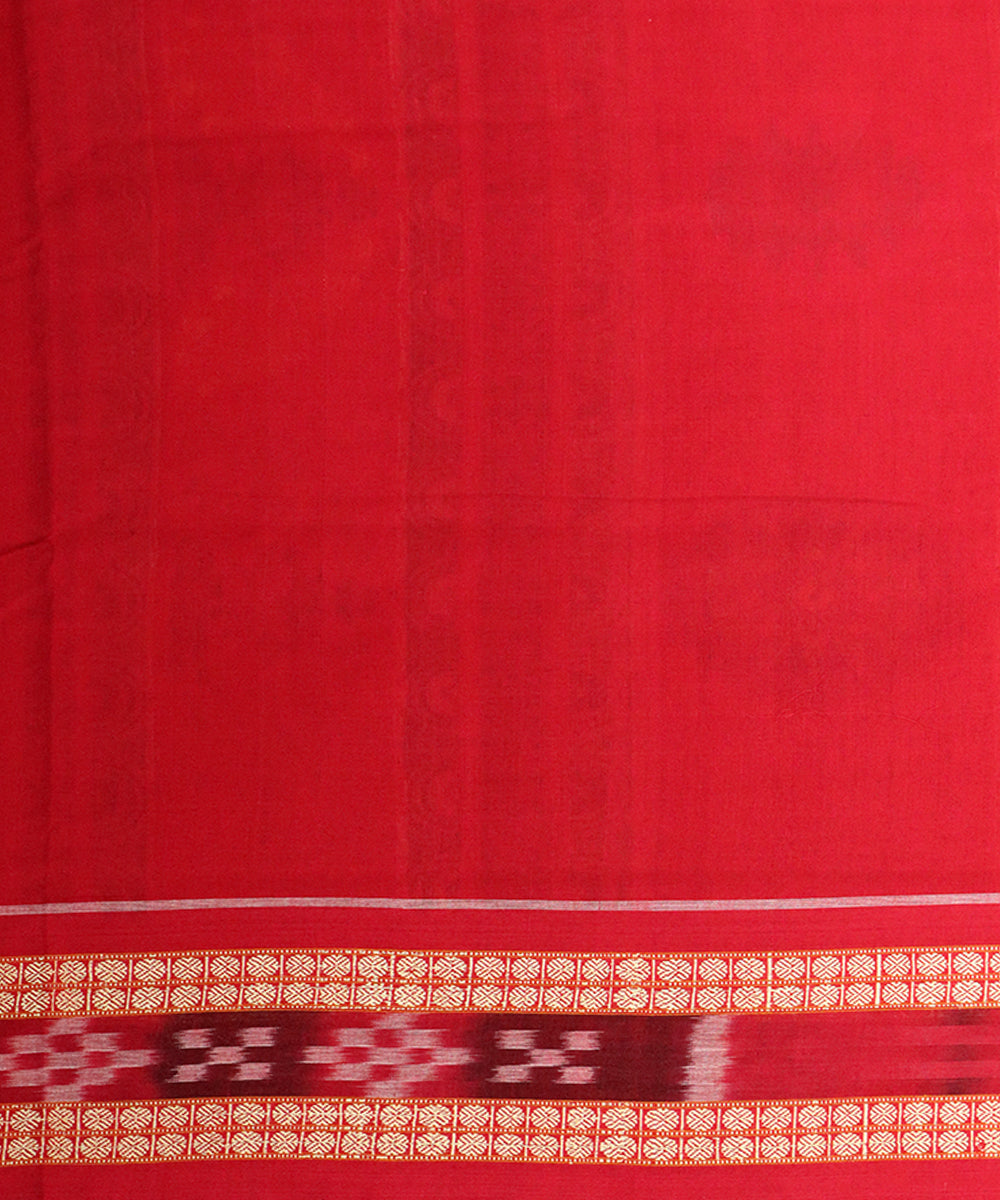 Black red cotton bomkai handloom saree