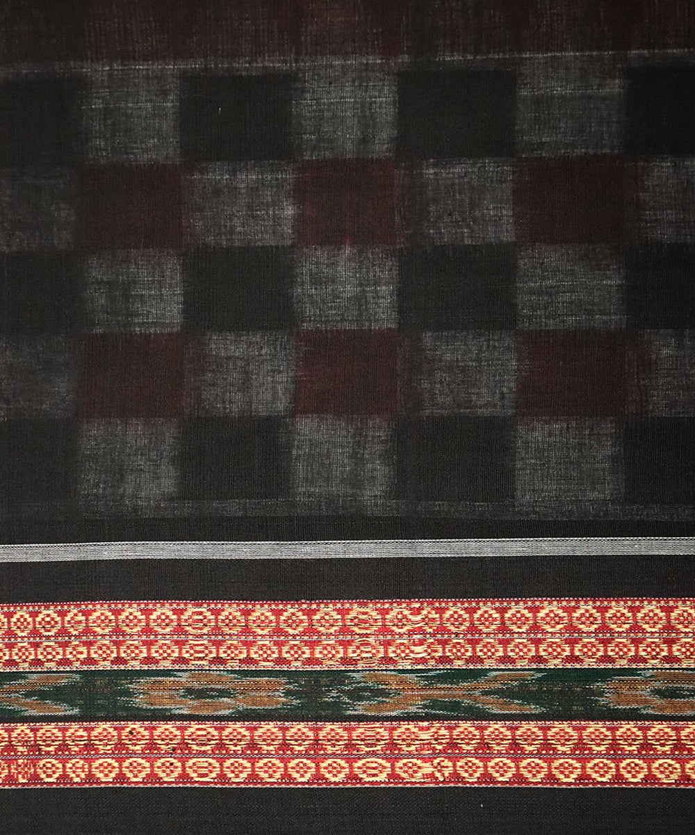 Multicolor black cotton handloom sambalpuri saree