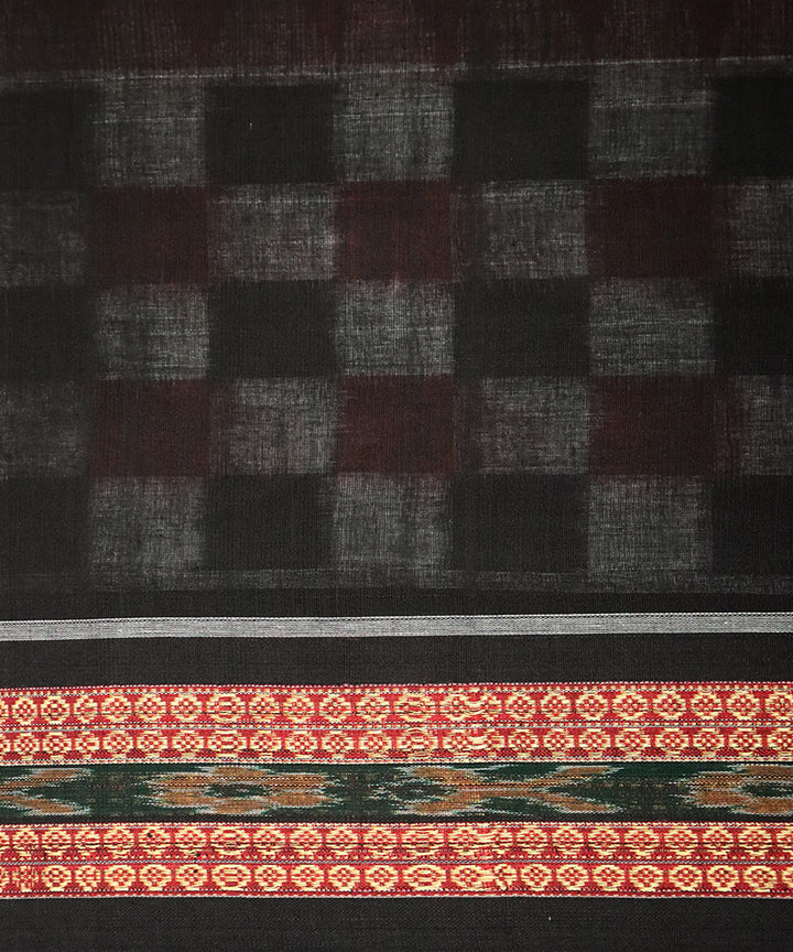 Multicolor black cotton handloom sambalpuri saree