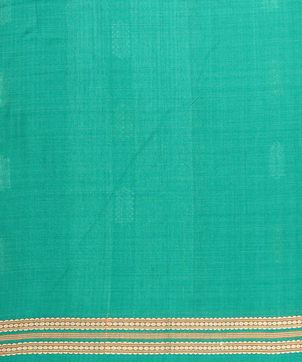 Bottle green cotton handloom bomkai saree