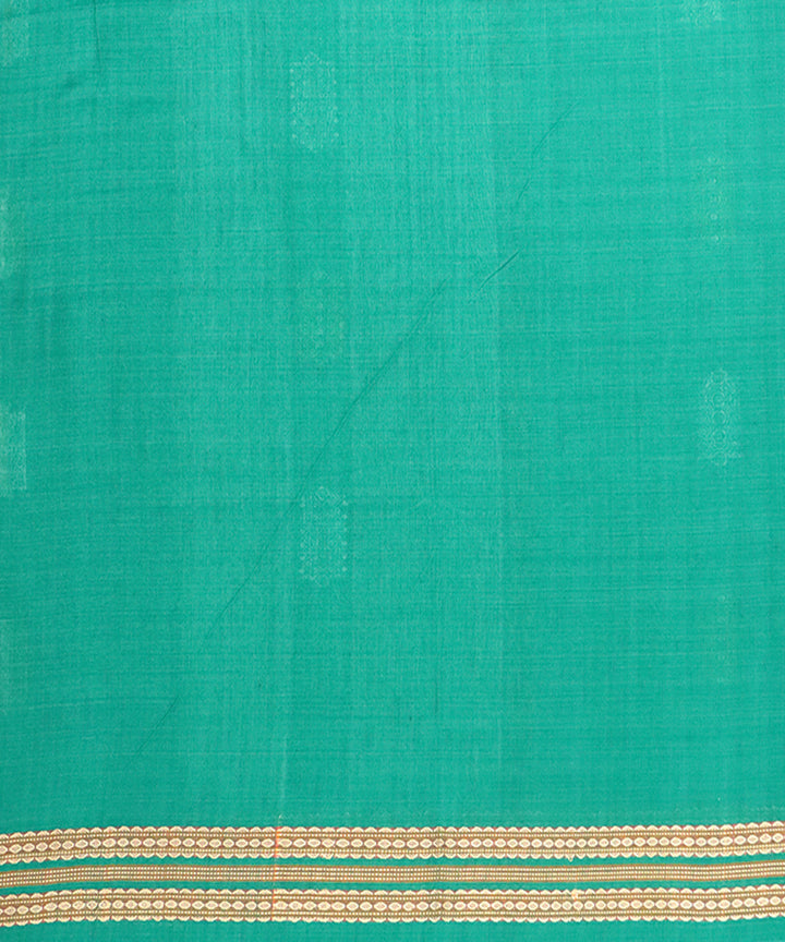 Bottle green cotton handloom bomkai saree