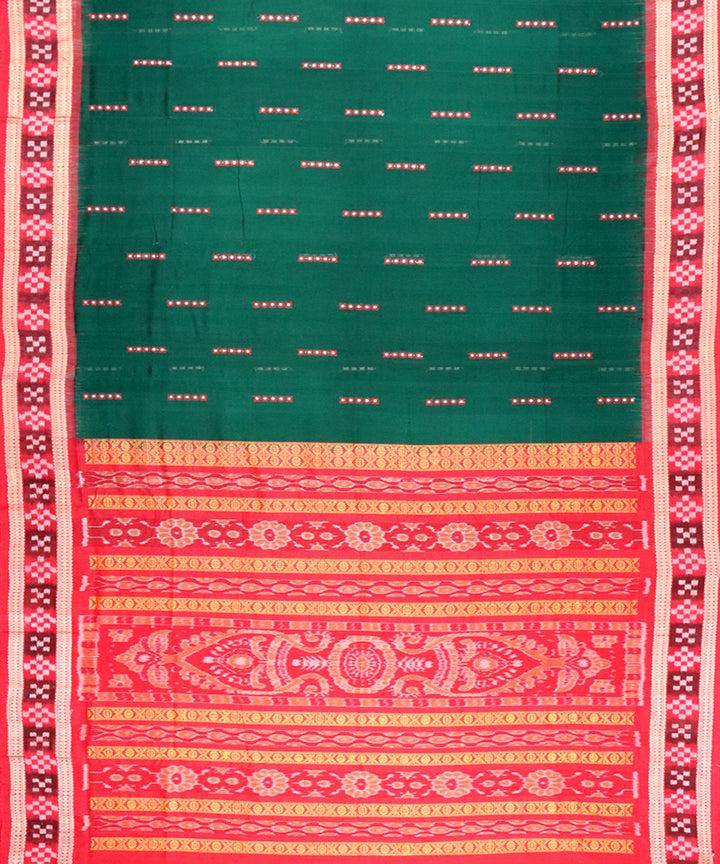 Dark green maroon cotton handloom bomkai saree