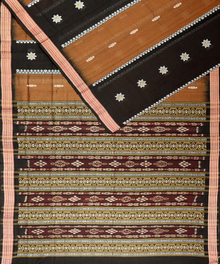 Flattery black cotton handloom bomkai saree