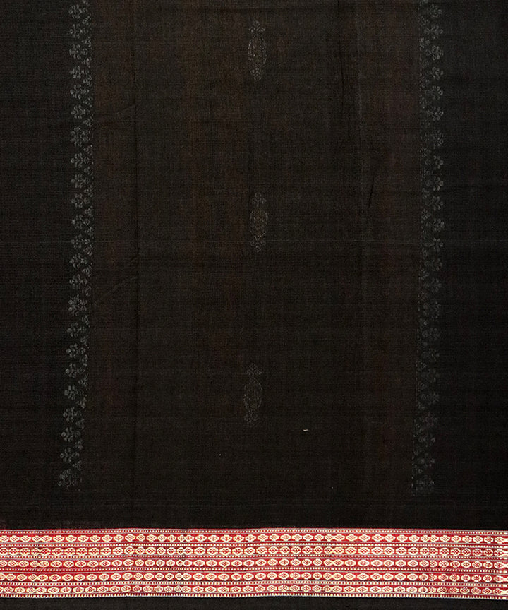 Flattery black cotton handloom bomkai saree