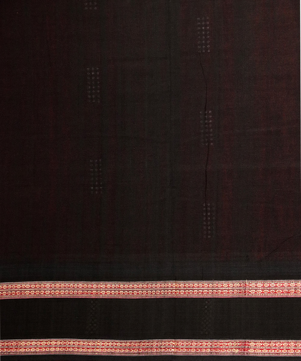 Red black handloom bomkai cotton saree