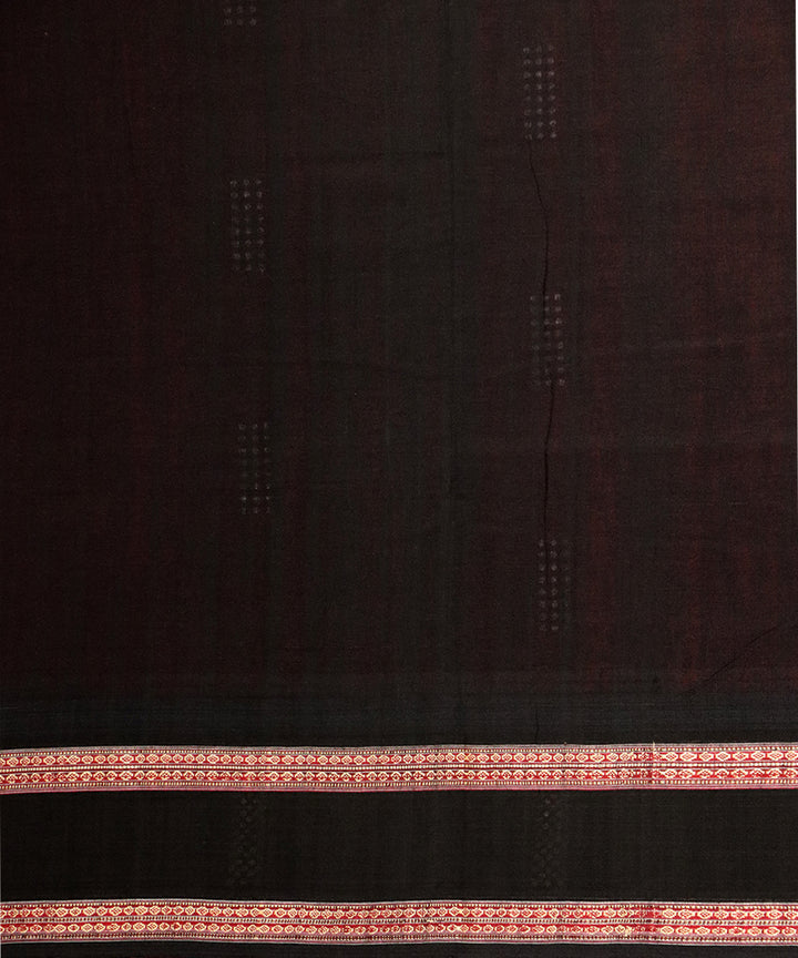 Red black handloom bomkai cotton saree