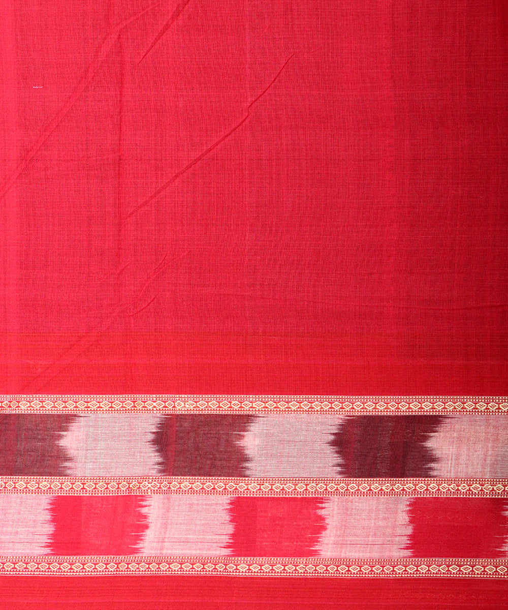 Black red cotton handloom bomkai saree