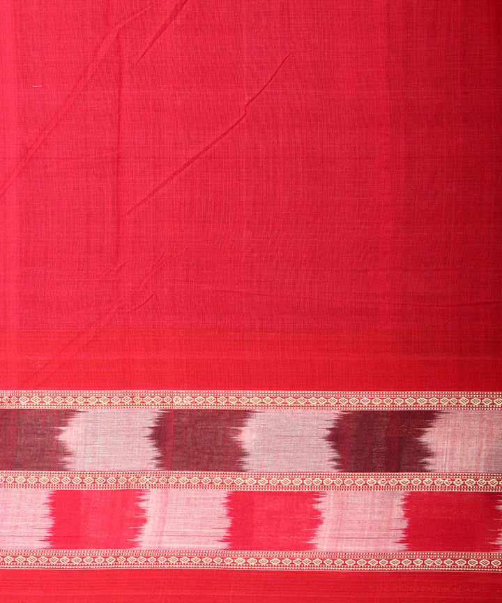 Black red cotton handloom bomkai saree