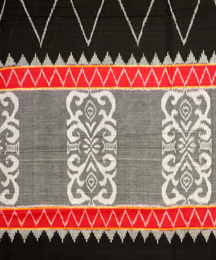 Grey black cotton handloom sambalpuri saree