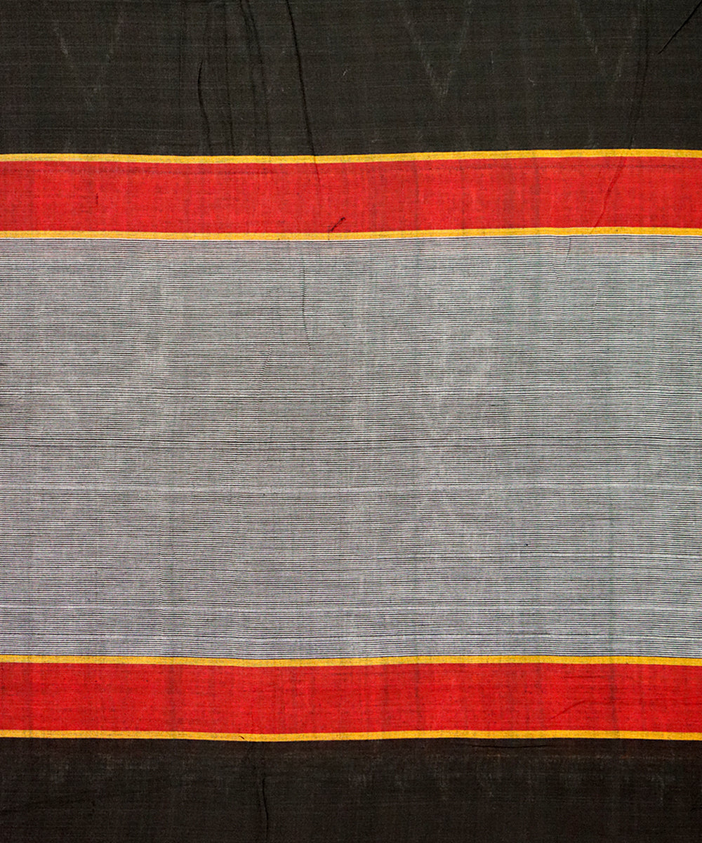 Grey black cotton handloom sambalpuri saree