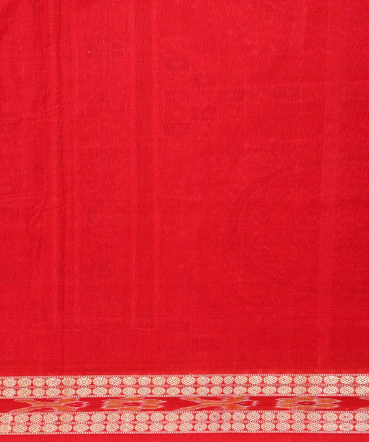 Yellow red cotton handloom bomkai saree
