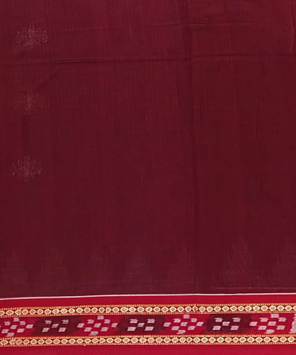 Navy blue red cotton handloom bomkai saree