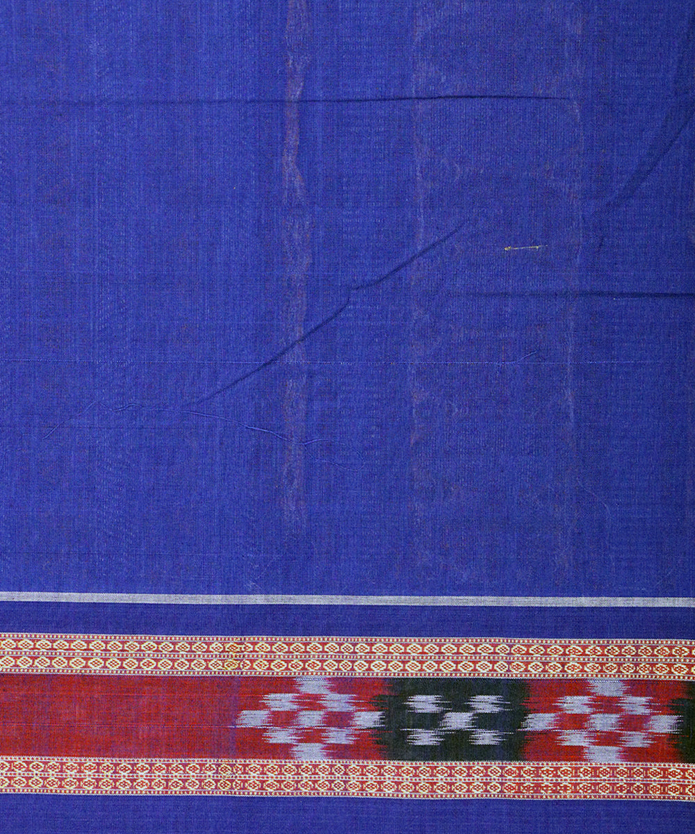 Red navy blue bomkai cotton handloom saree