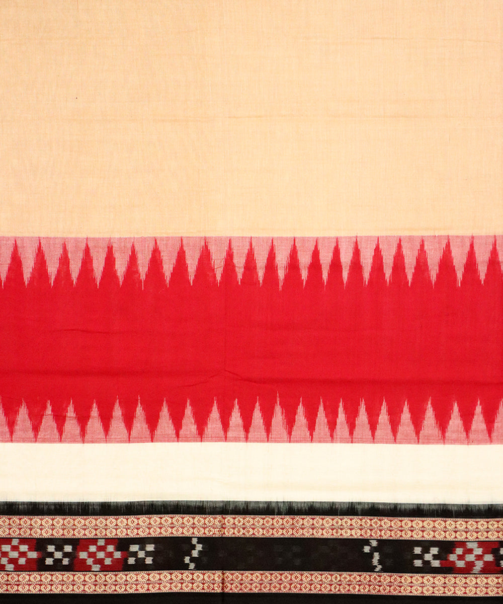 Red black cotton handloom bomkai saree