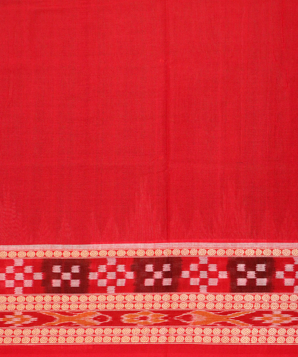 Light green red cotton handloom bomkai saree