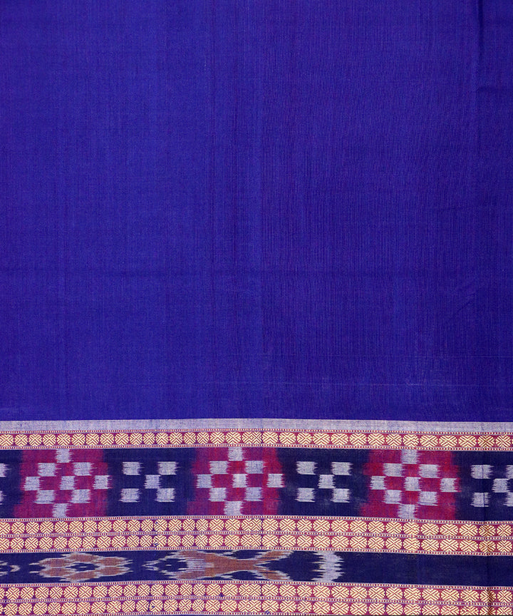 Red navy blue cotton handloom bomkai saree