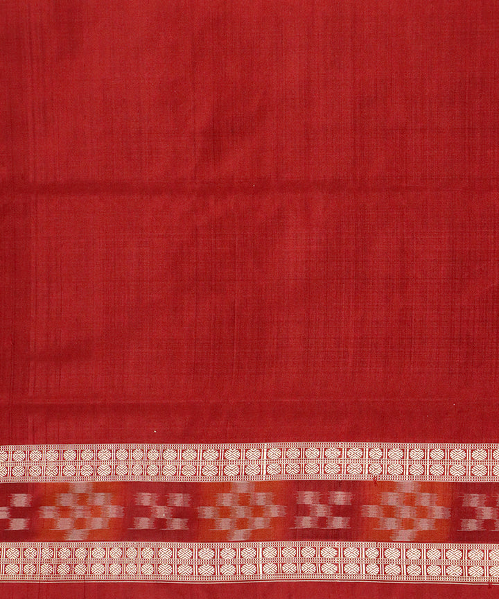 Offwhite maroon silk handloom bomkai saree