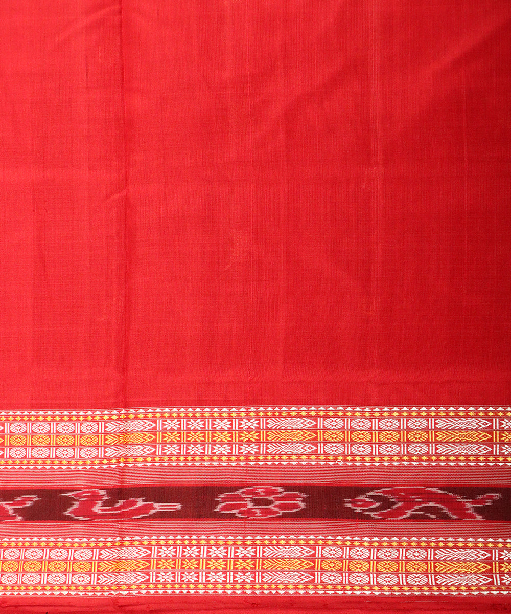 Red handloom bomkai silk saree