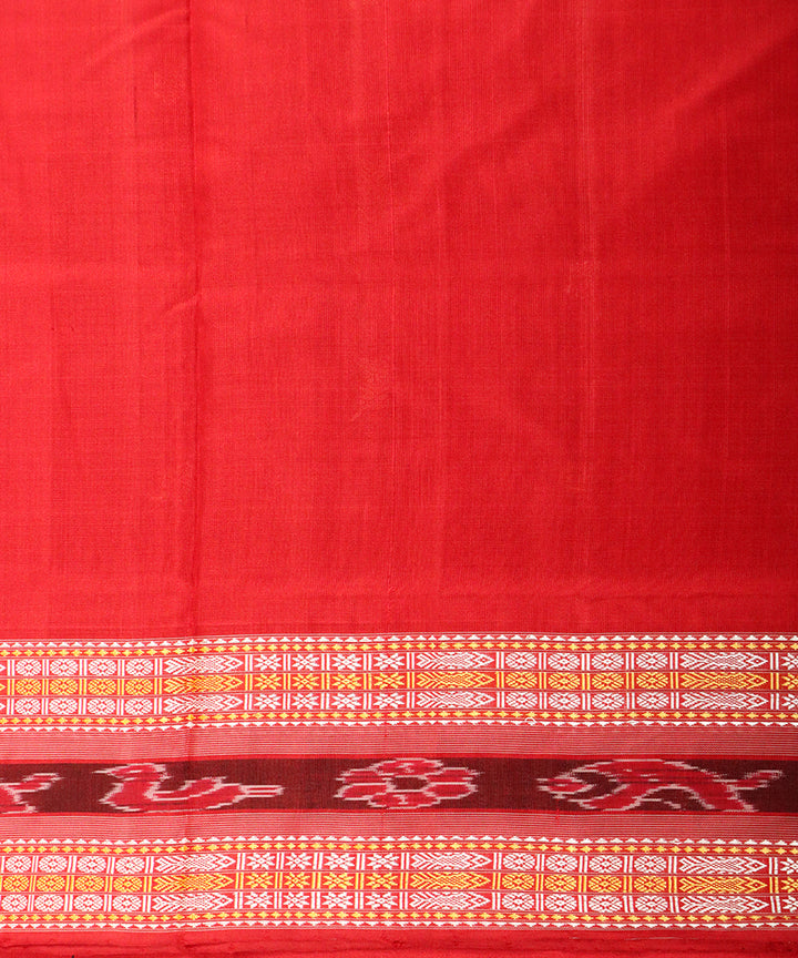 Red handloom bomkai silk saree