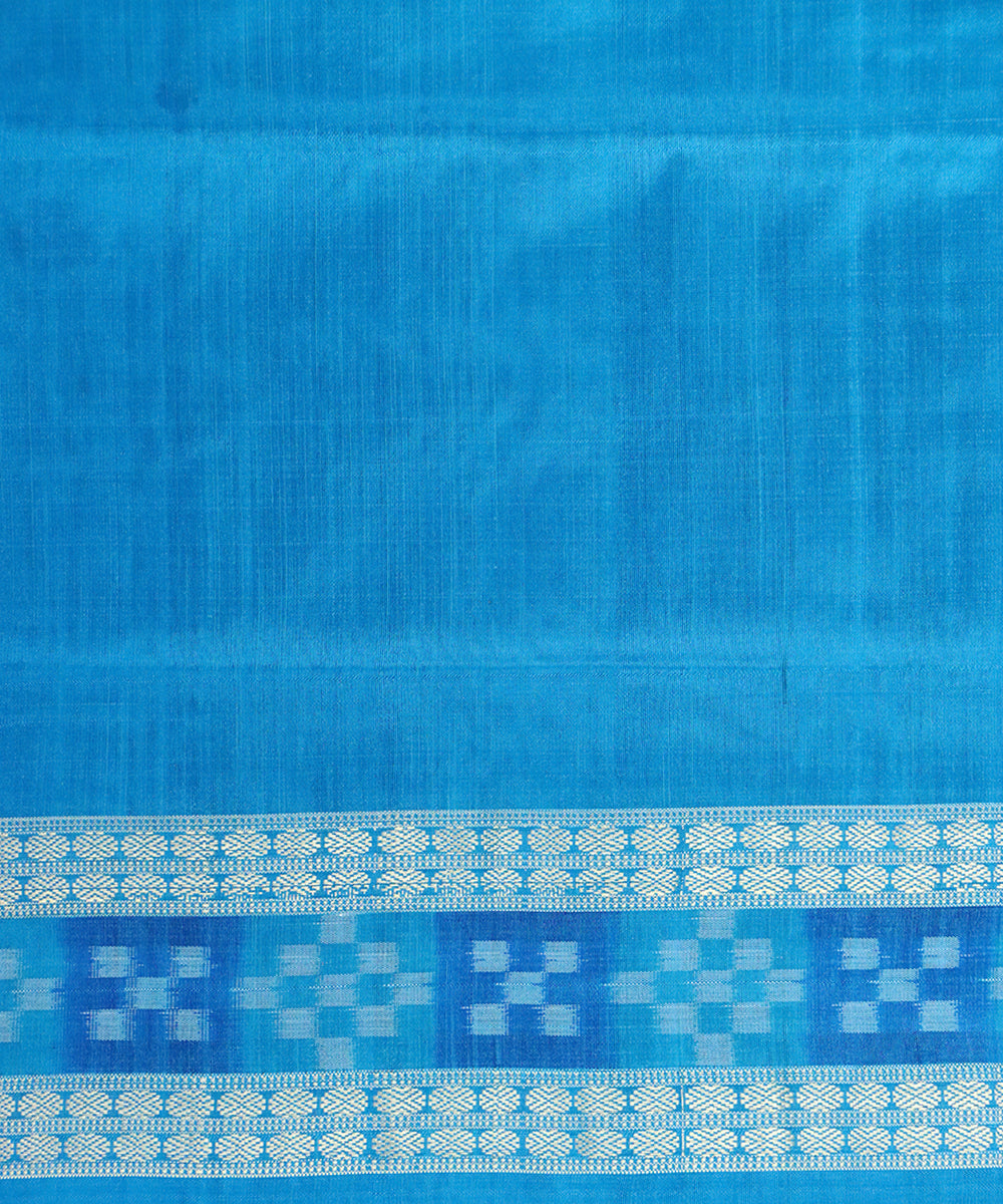 Red sky blue silk handloom bomkai saree