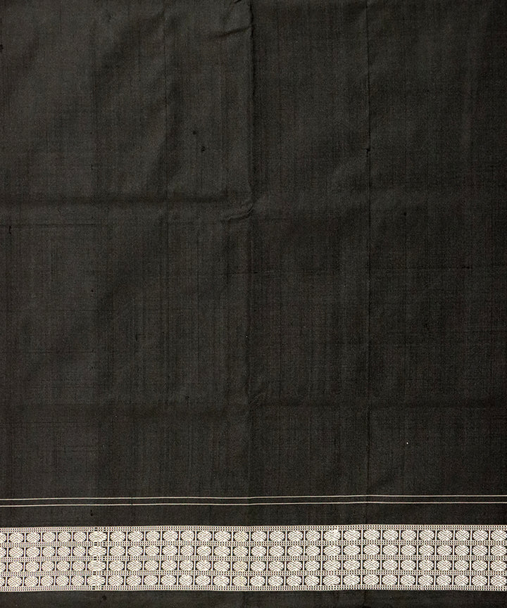 Avocado black silk handloom sambalpuri saree