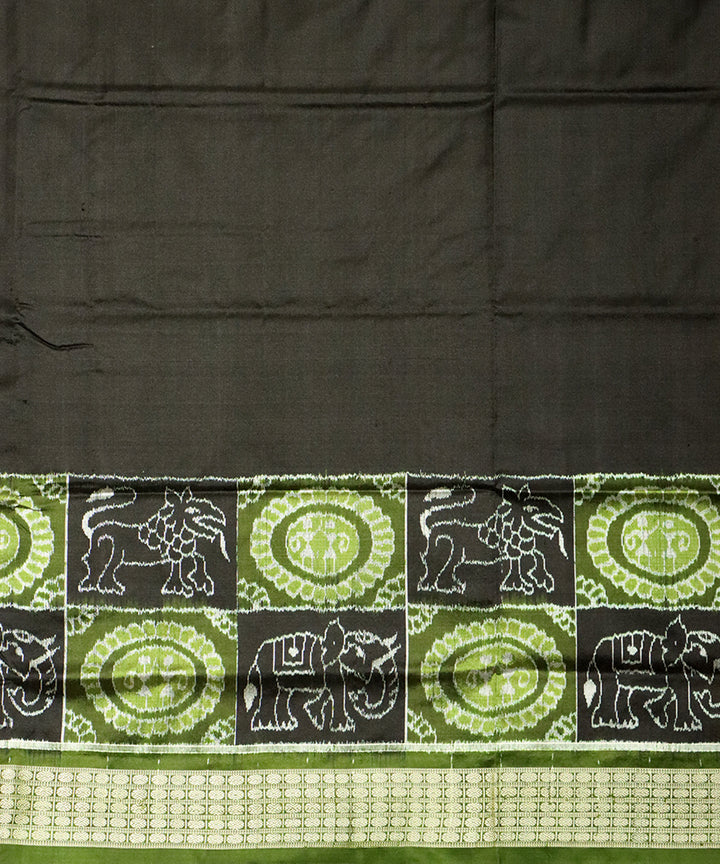 Black army green silk handloom sambalpuri saree