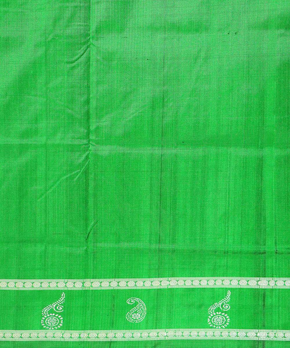 Pink green silk handloom bomkai saree