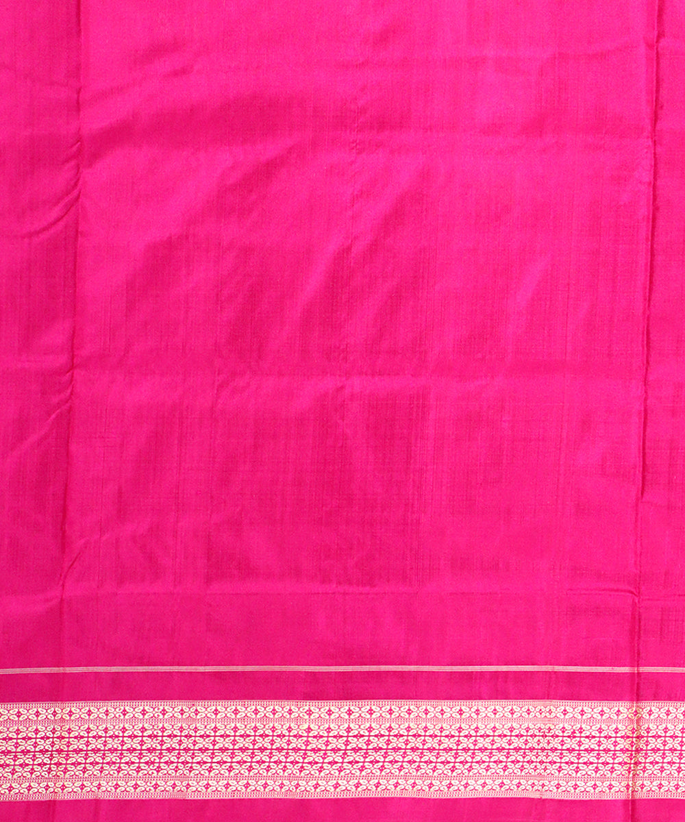 Black pink silk handloom bomkai saree