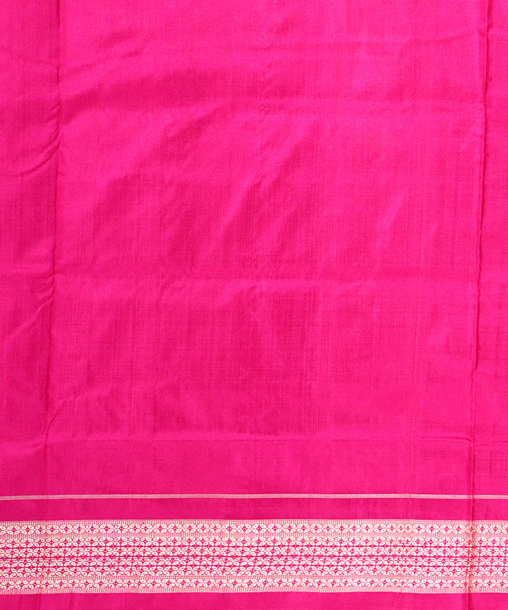 Black pink silk handloom bomkai saree