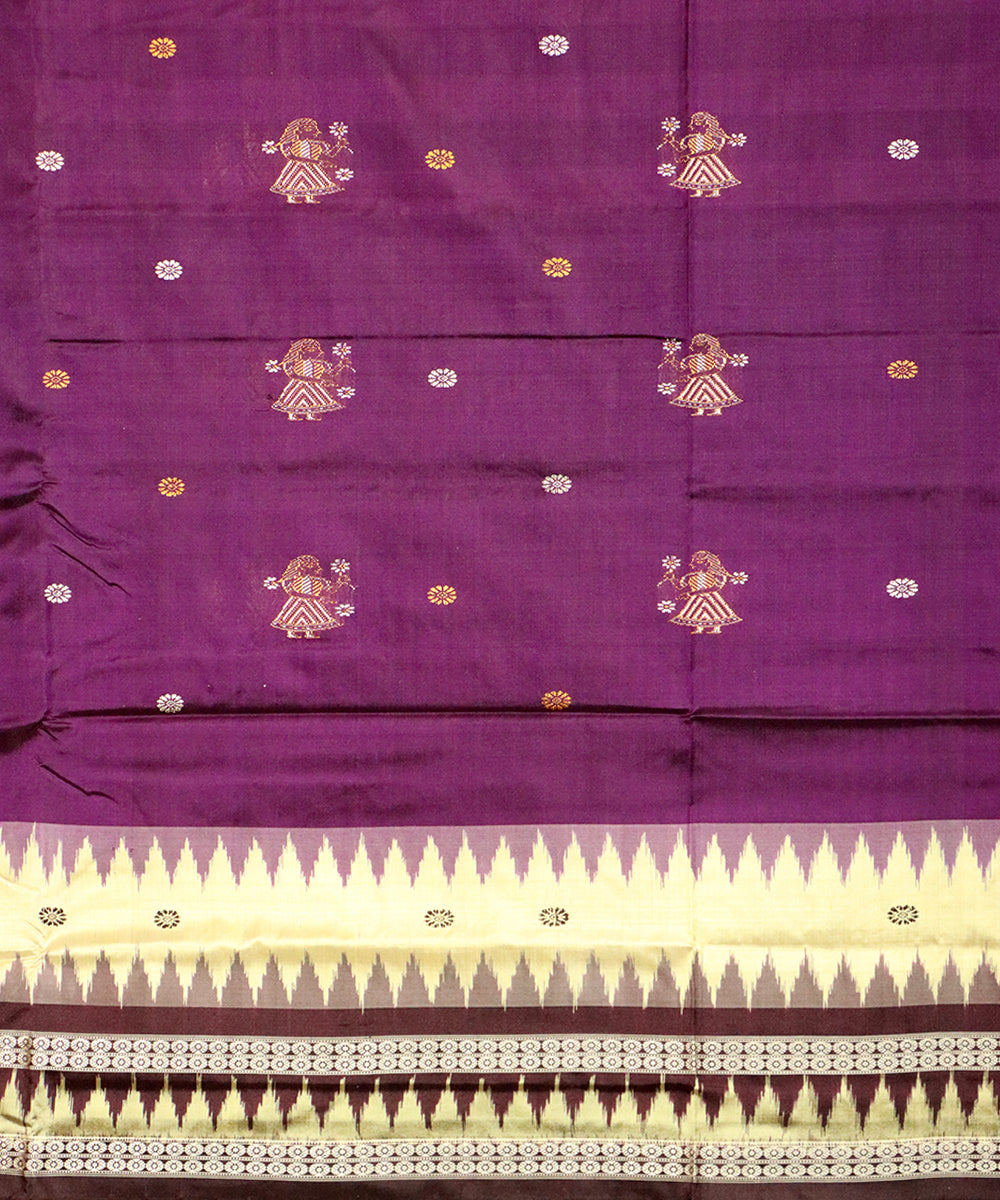 Benzatium black bean silk handloom bomkai saree