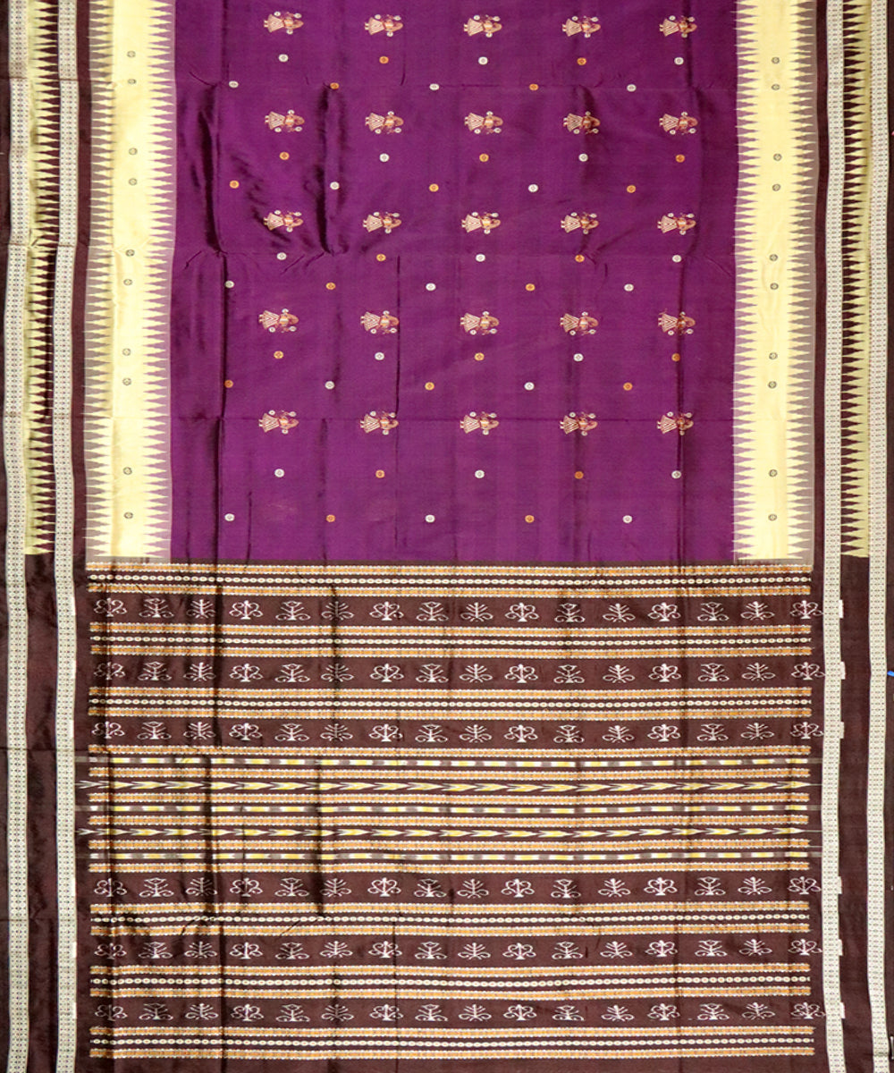 Benzatium black bean silk handloom bomkai saree