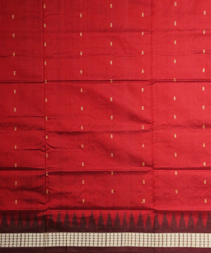 Maroon brown silk handloom bomkai saree