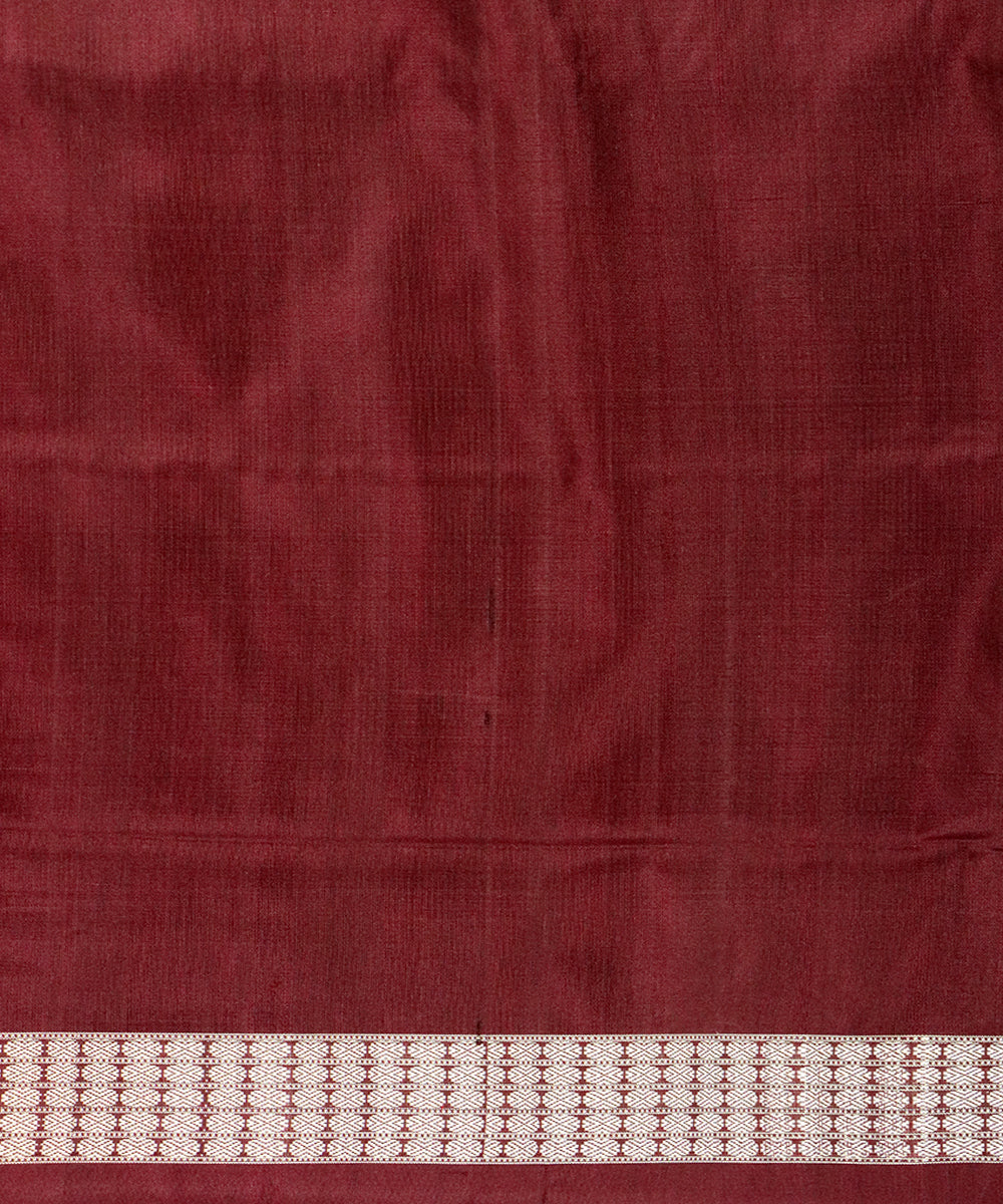 Maroon brown silk handloom bomkai saree