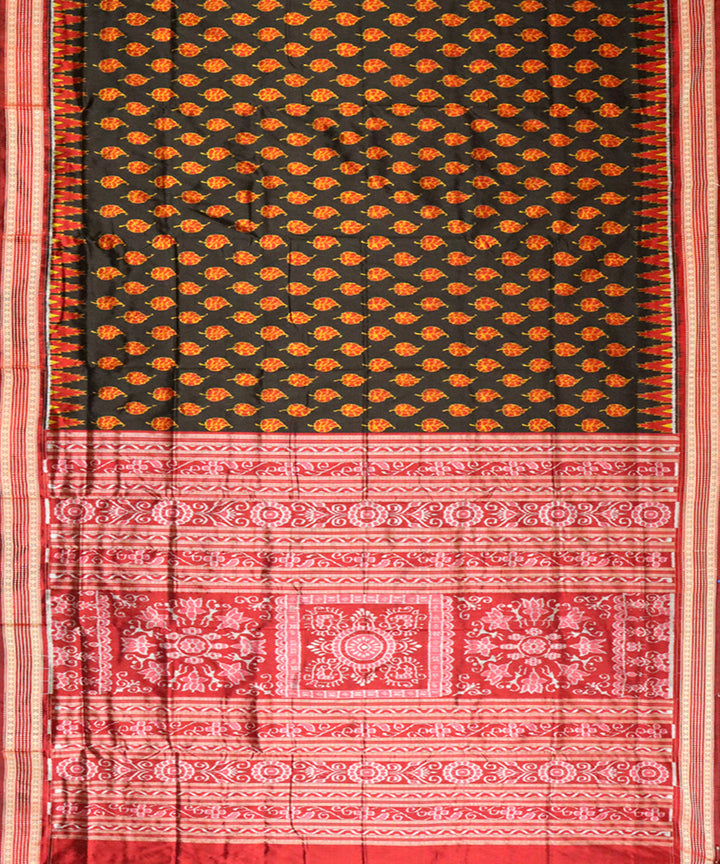 Black maroon silk handloom sambalpuri saree