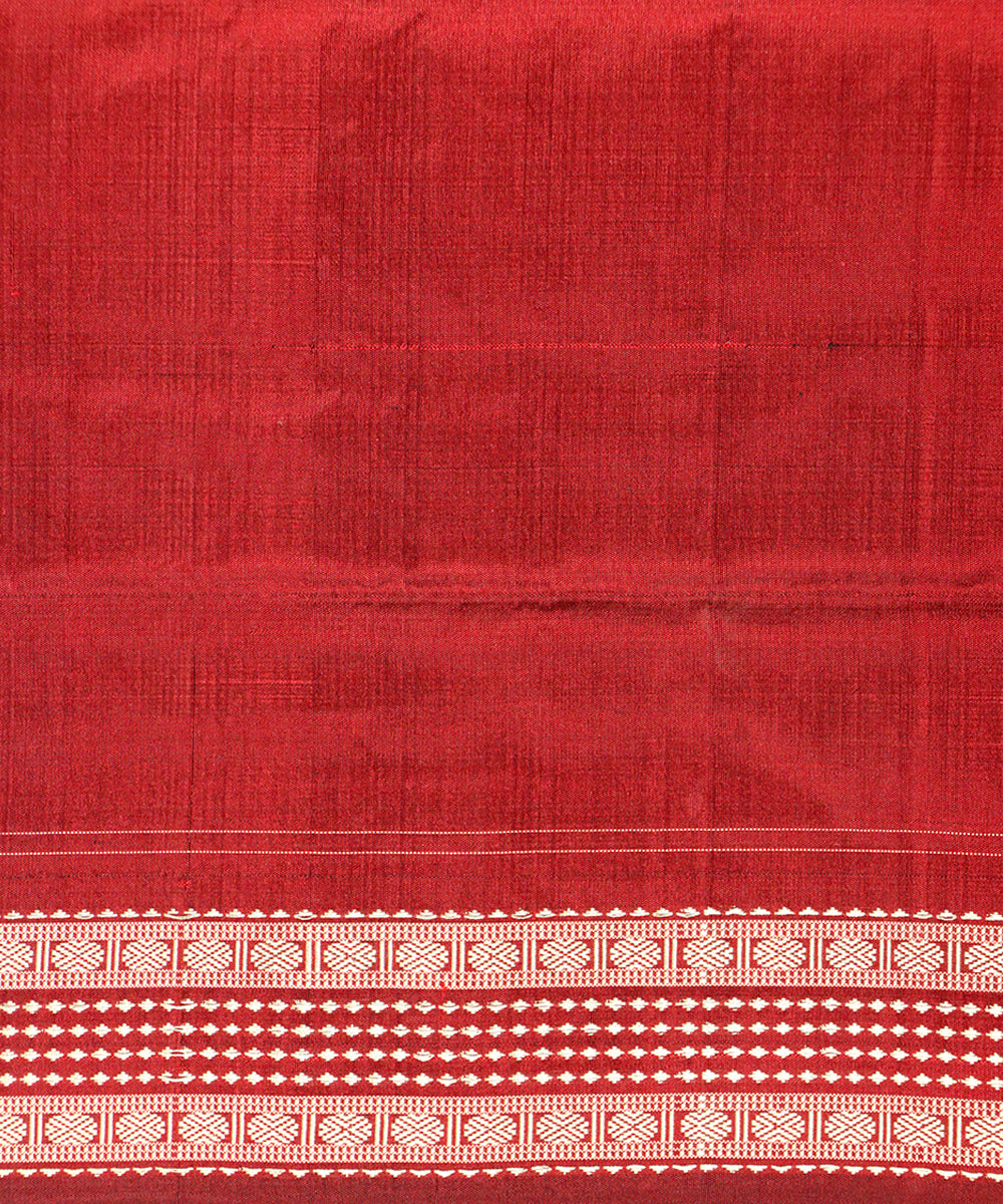 Black maroon silk handloom sambalpuri saree