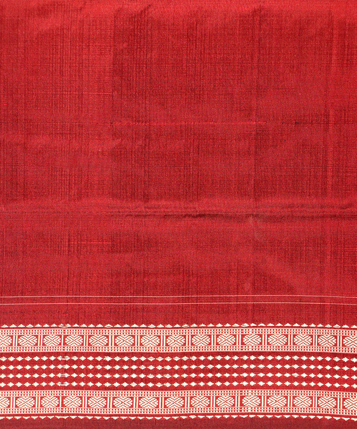 Black maroon silk handloom sambalpuri saree