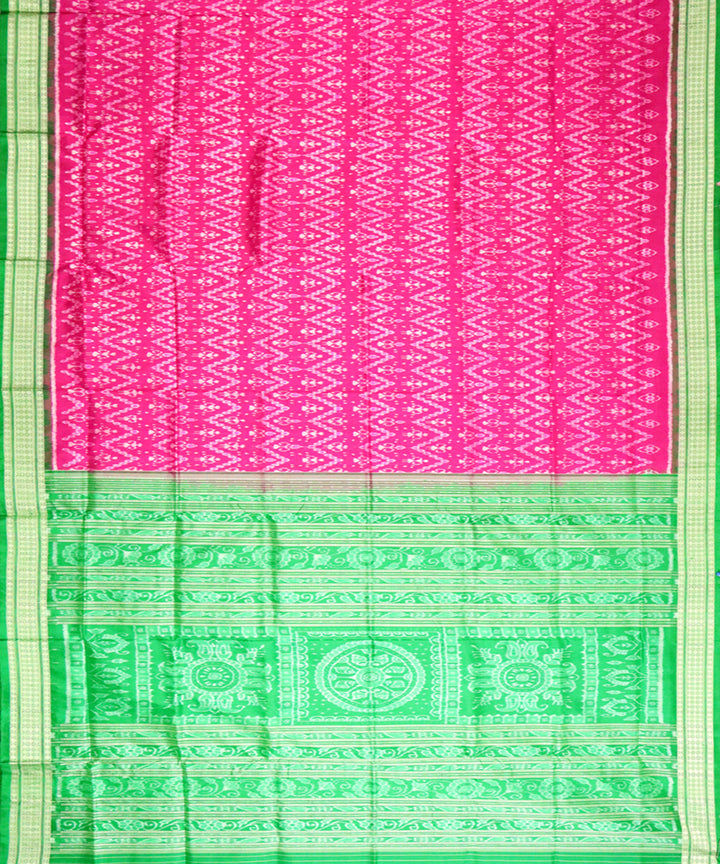 Pink green silk handloom sambalpuri saree