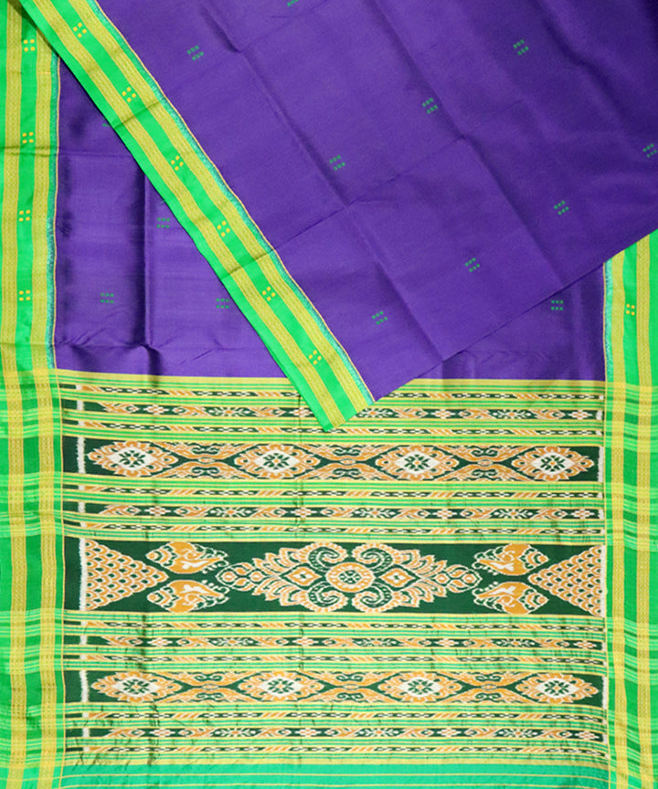 Cyber grape green silk handloom khandua saree