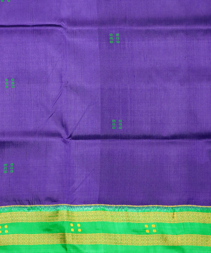 Cyber grape green silk handloom khandua saree