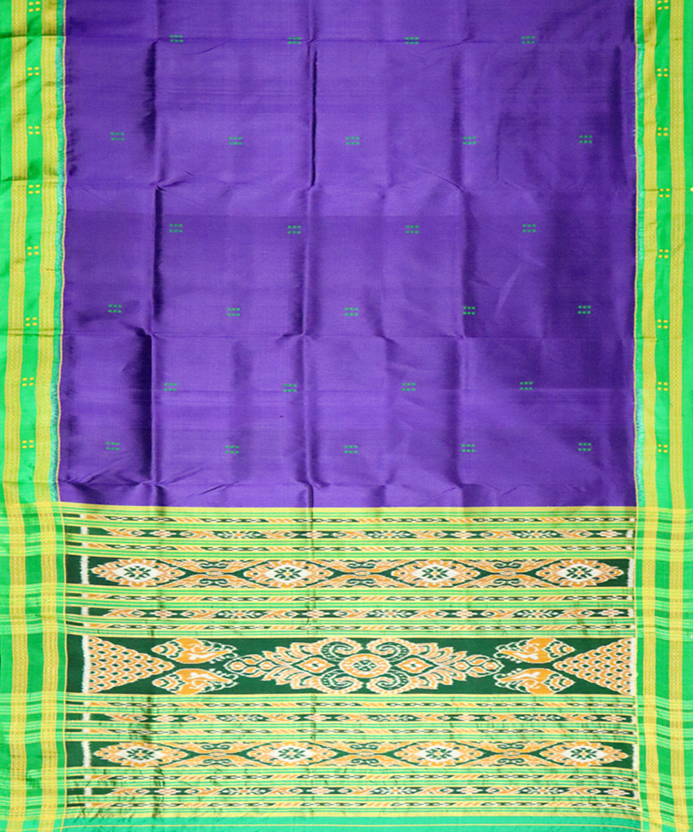 Cyber grape green silk handloom khandua saree