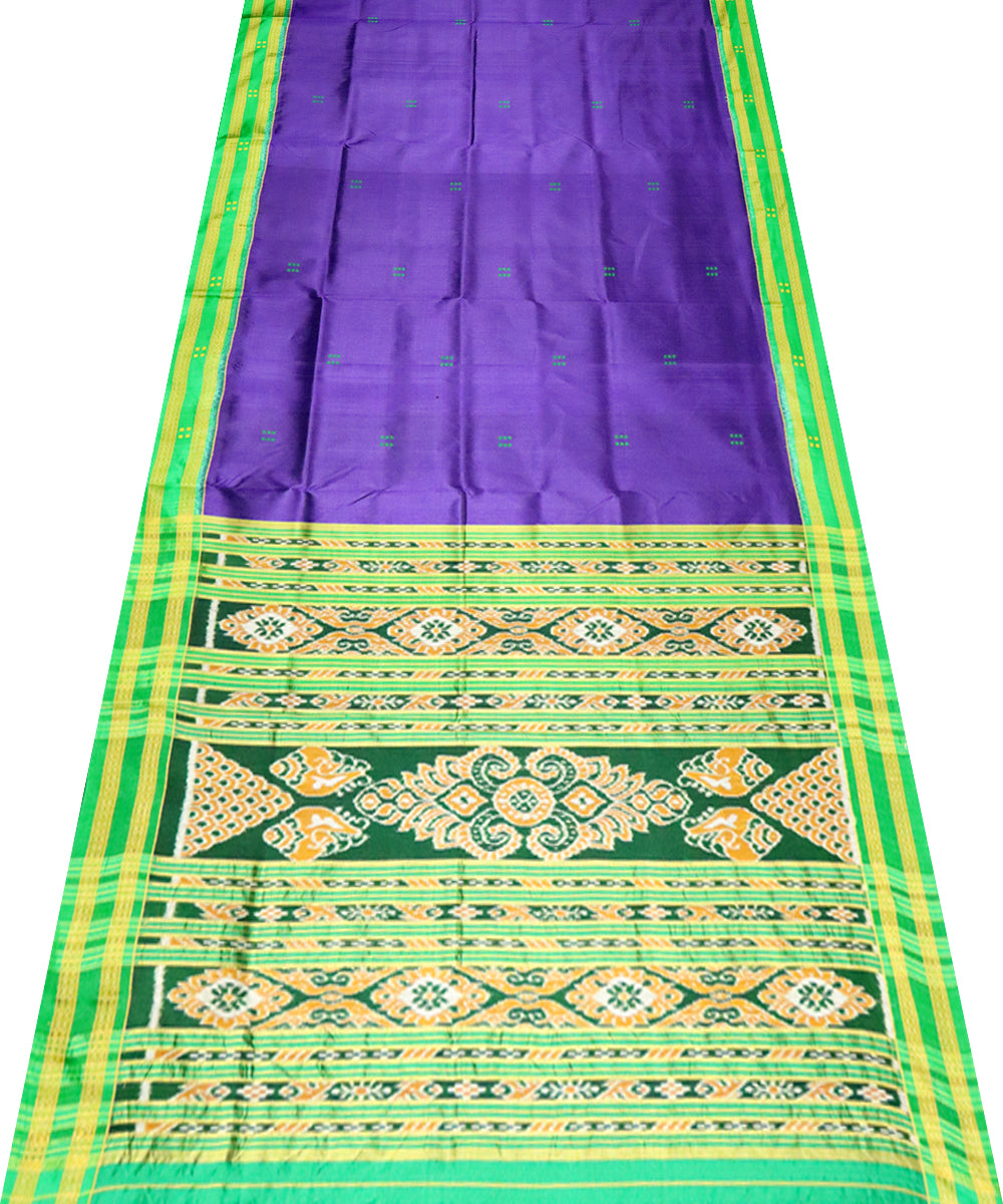 Cyber grape green silk handloom khandua saree