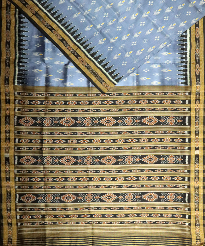 Aurometalsaurus black silk handloom khandua saree