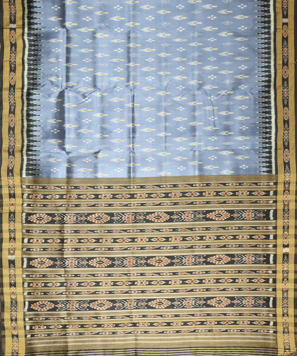 Aurometalsaurus black silk handloom khandua saree