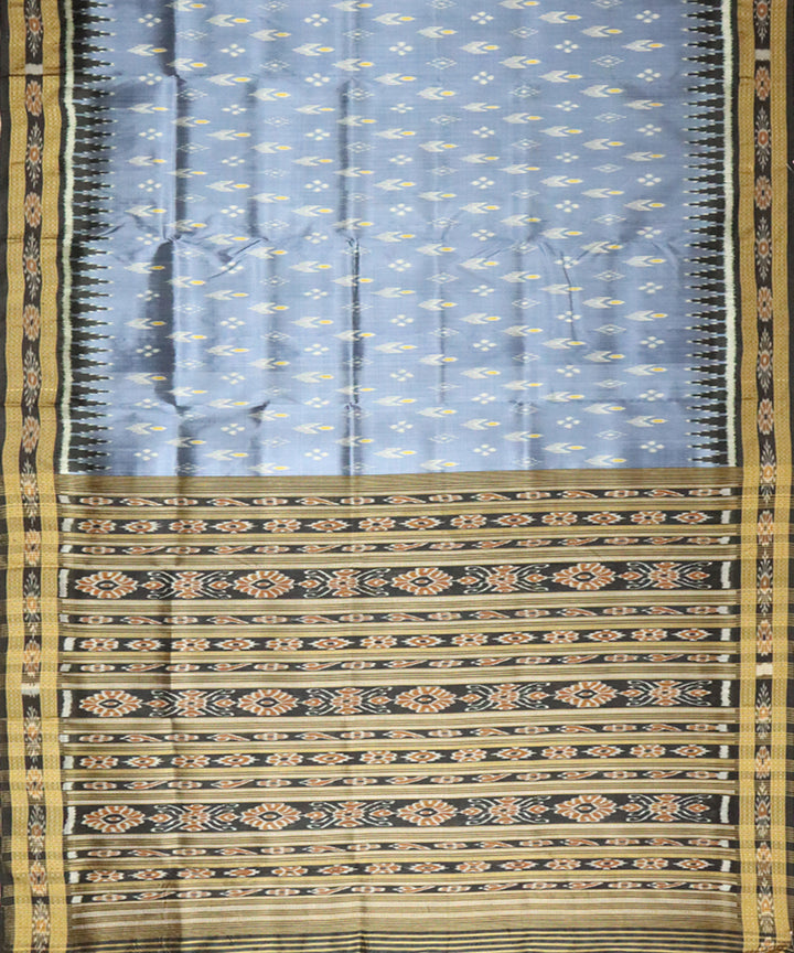 Aurometalsaurus black silk handloom khandua saree