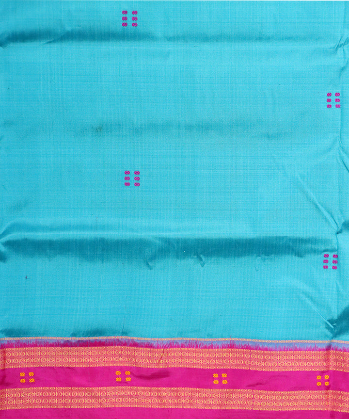 Bondi blue pink silk handloom khandua saree