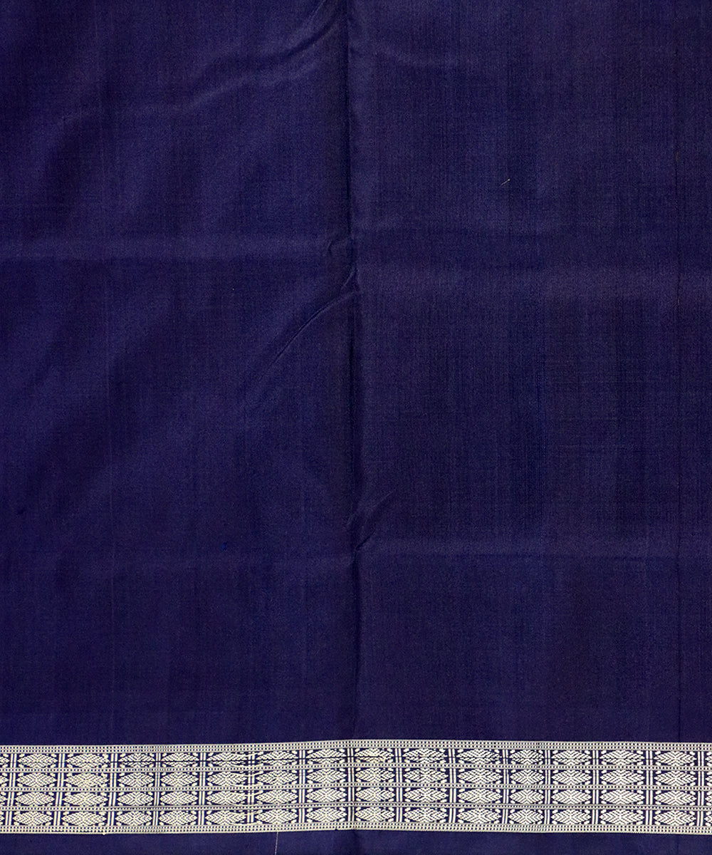 Pacific blue navy blue silk handloom bomkai saree