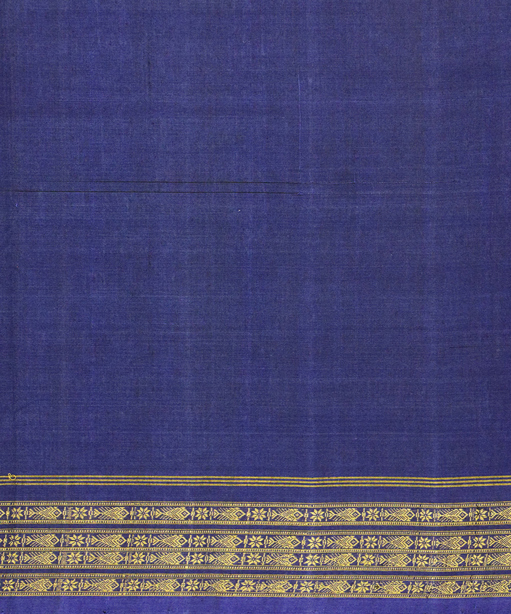 Dark green blue cotton handloom sambalpuri saree