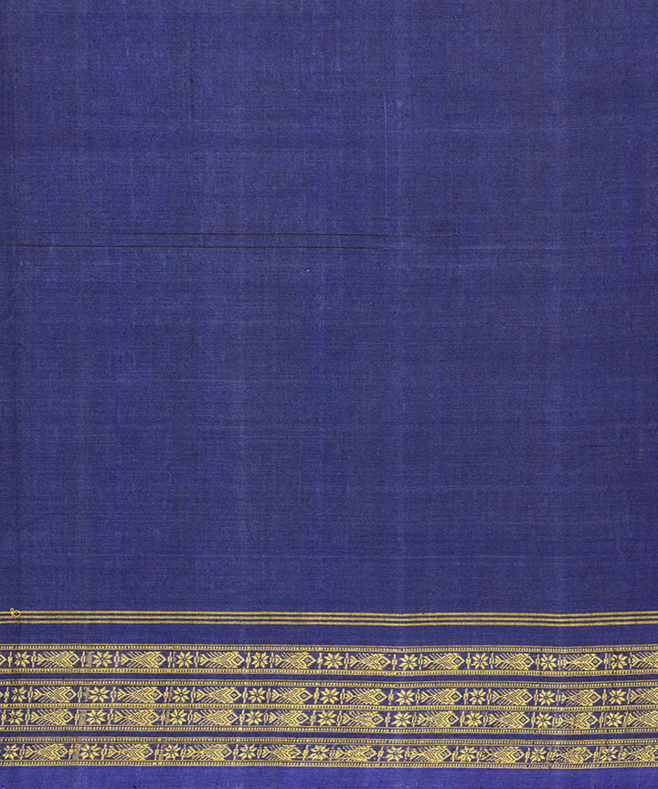 Dark green blue cotton handloom sambalpuri saree