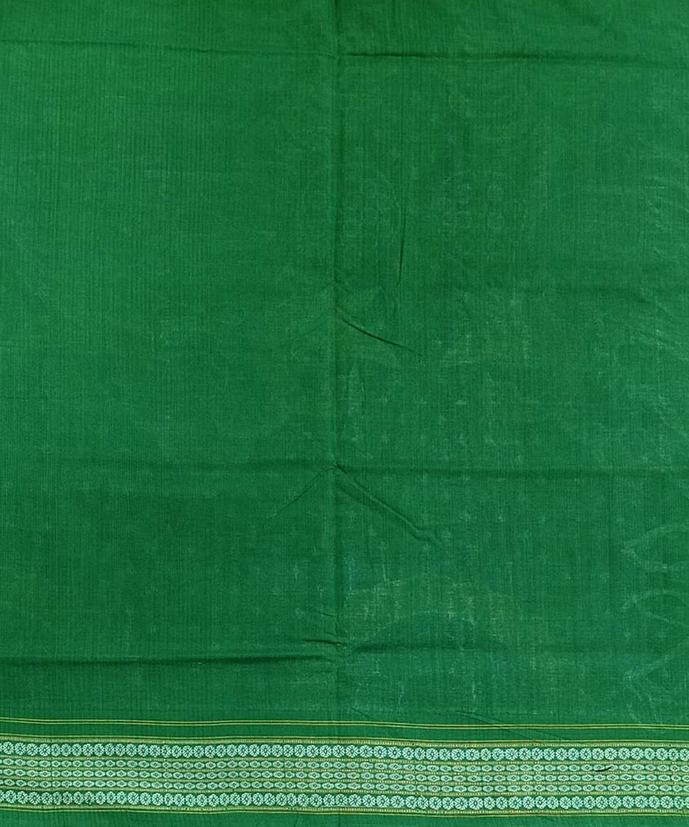 Multicolor dark green cotton handloom sambalpuri saree